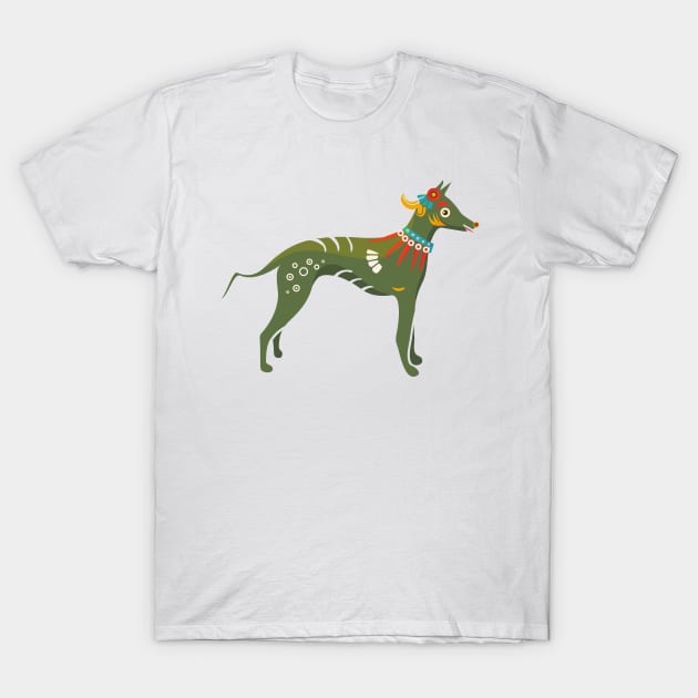 Xolotl, Xoloitzcuintli or Xolo Aztec Codex Mexican Hairless Dog T-Shirt by tatadonets